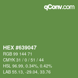颜色代码: HEX #639047 | qconv.com