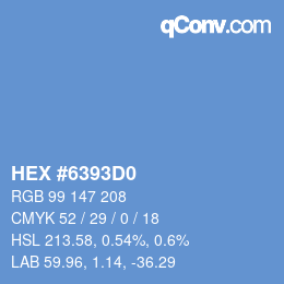 Farbcode: HEX #6393D0 | qconv.com