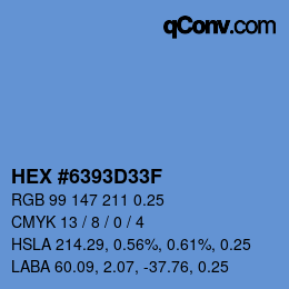 Código de color: HEX #6393D33F | qconv.com
