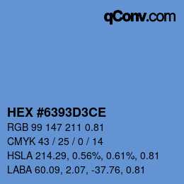 Color code: HEX #6393D3CE | qconv.com