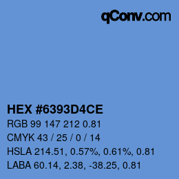 Code couleur: HEX #6393D4CE | qconv.com