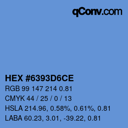Código de color: HEX #6393D6CE | qconv.com