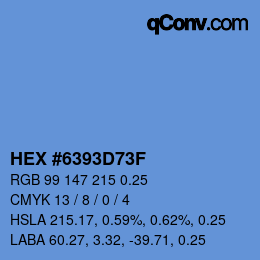 Color code: HEX #6393D73F | qconv.com