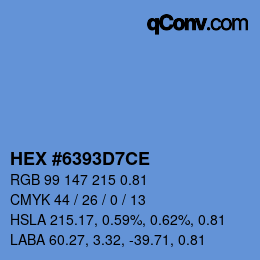 Farbcode: HEX #6393D7CE | qconv.com