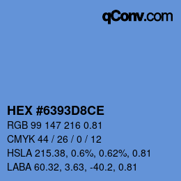 Código de color: HEX #6393D8CE | qconv.com