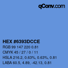 Color code: HEX #6393DCCE | qconv.com