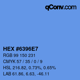 Color code: HEX #6396E7 | qconv.com