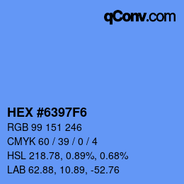 Color code: HEX #6397F6 | qconv.com