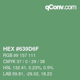 Color code: HEX #639D6F | qconv.com