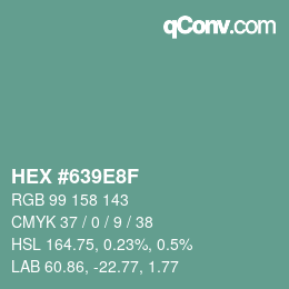 Color code: HEX #639E8F | qconv.com