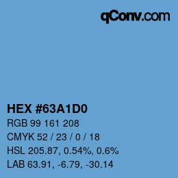 Color code: HEX #63A1D0 | qconv.com