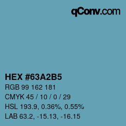 颜色代码: HEX #63A2B5 | qconv.com