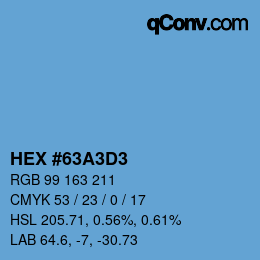 Code couleur: HEX #63A3D3 | qconv.com