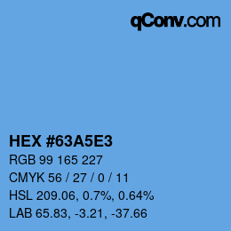 Color code: HEX #63A5E3 | qconv.com