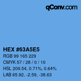 Color code: HEX #63A5E5 | qconv.com