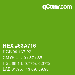 Color code: HEX #63A716 | qconv.com