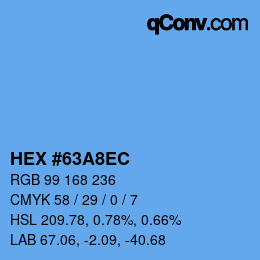 Color code: HEX #63A8EC | qconv.com