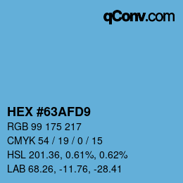 Color code: HEX #63AFD9 | qconv.com