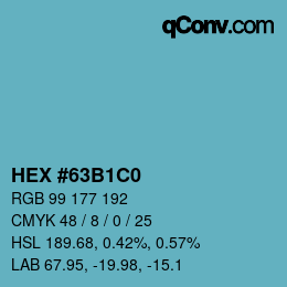 Color code: HEX #63B1C0 | qconv.com