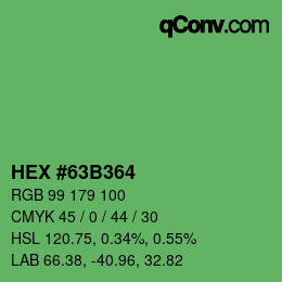 カラーコード: HEX #63B364 | qconv.com