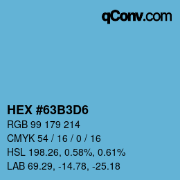 Color code: HEX #63B3D6 | qconv.com