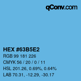Farbcode: HEX #63B5E2 | qconv.com