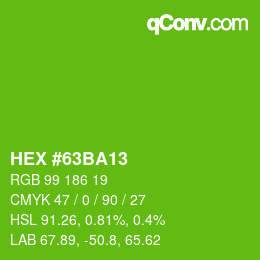 Farbcode: HEX #63BA13 | qconv.com