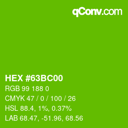 Color code: HEX #63BC00 | qconv.com