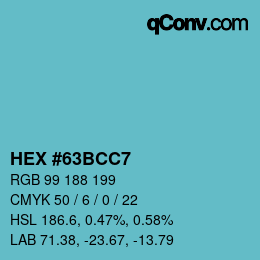 Color code: HEX #63BCC7 | qconv.com