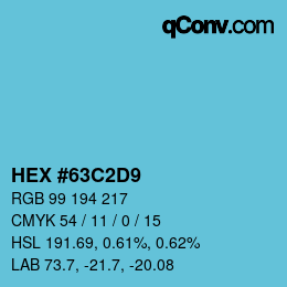 Color code: HEX #63C2D9 | qconv.com