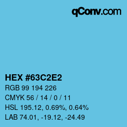 Color code: HEX #63C2E2 | qconv.com