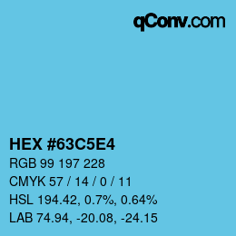Color code: HEX #63C5E4 | qconv.com