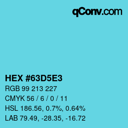 Color code: HEX #63D5E3 | qconv.com