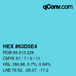 Color code: HEX #63D5E4 | qconv.com