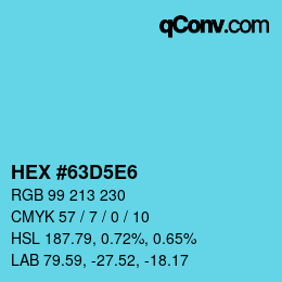 Color code: HEX #63D5E6 | qconv.com
