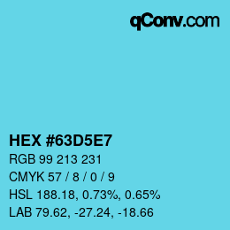 Color code: HEX #63D5E7 | qconv.com