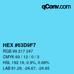 Color code: HEX #63D9F7 | qconv.com