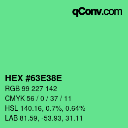 Código de color: HEX #63E38E | qconv.com