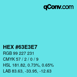 Color code: HEX #63E3E7 | qconv.com