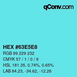 Color code: HEX #63E5E8 | qconv.com