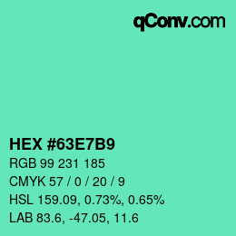 Color code: HEX #63E7B9 | qconv.com