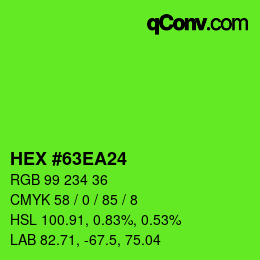 Color code: HEX #63EA24 | qconv.com