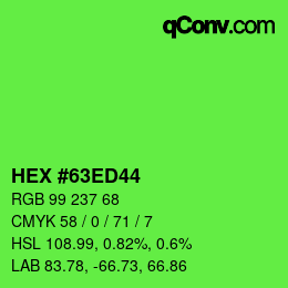 Color code: HEX #63ED44 | qconv.com