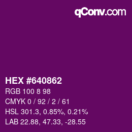 Código de color: HEX #640862 | qconv.com
