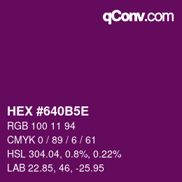 Color code: HEX #640B5E | qconv.com