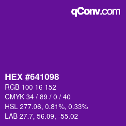 カラーコード: HEX #641098 | qconv.com