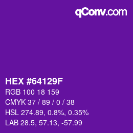 Color code: HEX #64129F | qconv.com