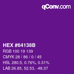 Color code: HEX #64138B | qconv.com