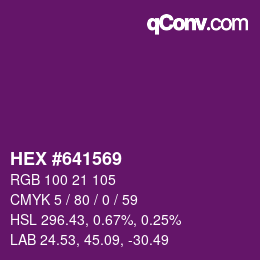 颜色代码: HEX #641569 | qconv.com