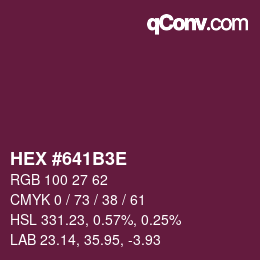 Color code: HEX #641B3E | qconv.com